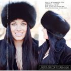 Roller fur hat, black fox
