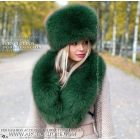 Emerald fox fur set - hat & pelerine