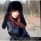 Headwrap & Mittens Black fox set