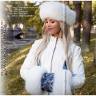 Pavlovo Possad Shadow fox fur set - hat & hand-muff