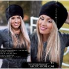 Round full fur hat, mink scanblack