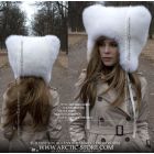"Squirrel" Hat, White fox