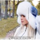 Trapper hat, Shadow fox, Pavlovo Possad shawl