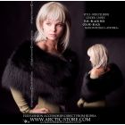 Women's wide pelerine, Black fox