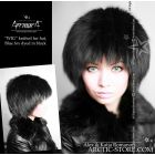 Fur wig, black fox