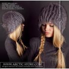 Fur wig, silver grey fox