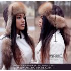 Zimushka fur hat with tails, baum marten