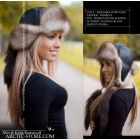 Zimushka fur hat with tails, stone marten